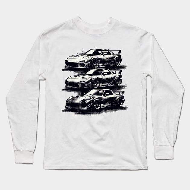 Mazda RX7 Long Sleeve T-Shirt by Vehicles-Art